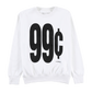 99¢ Crewneck Sweatshirt (White)